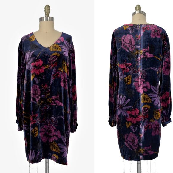 NEW Trina Turk Eclair Velvet Mini Dress Womens Medium Grand Garden Floral - Picture 6 of 16
